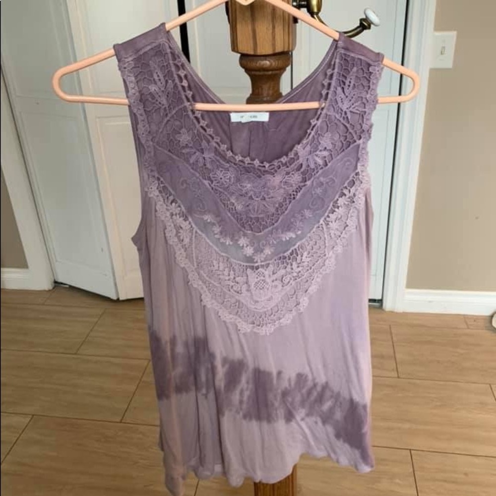 Maurice’s Purple Tank Top with Lace Detail
